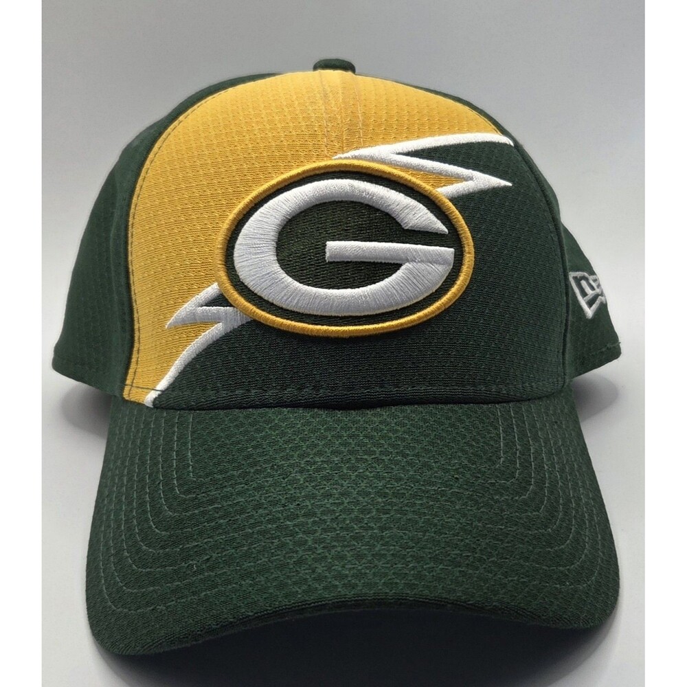 Green Bay Packers Football New Era Bolt 39Thirty Flex Baseball Hat Sm to Med